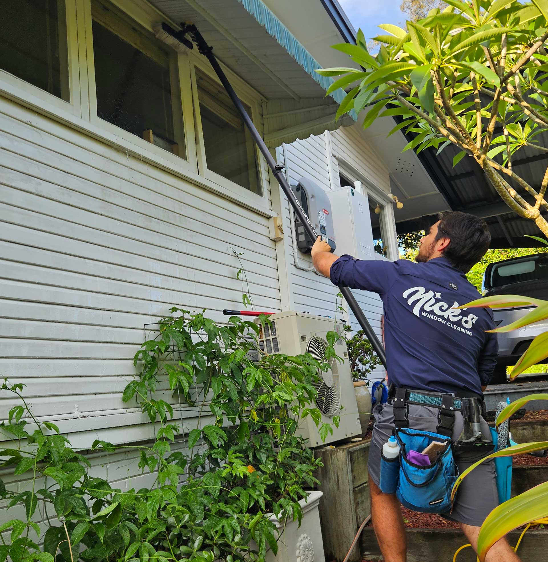 Nick cleaning residential windows
